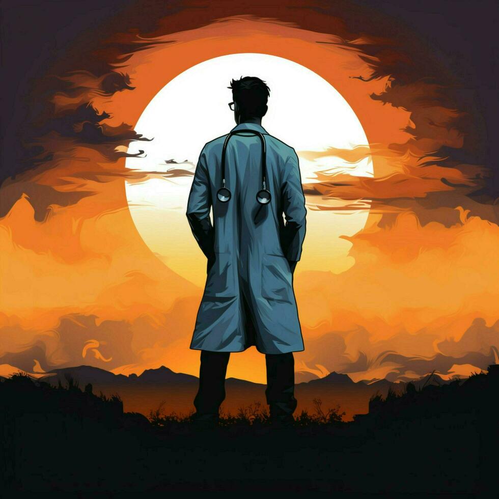 doctor silhouette high quality 4k hdr photo