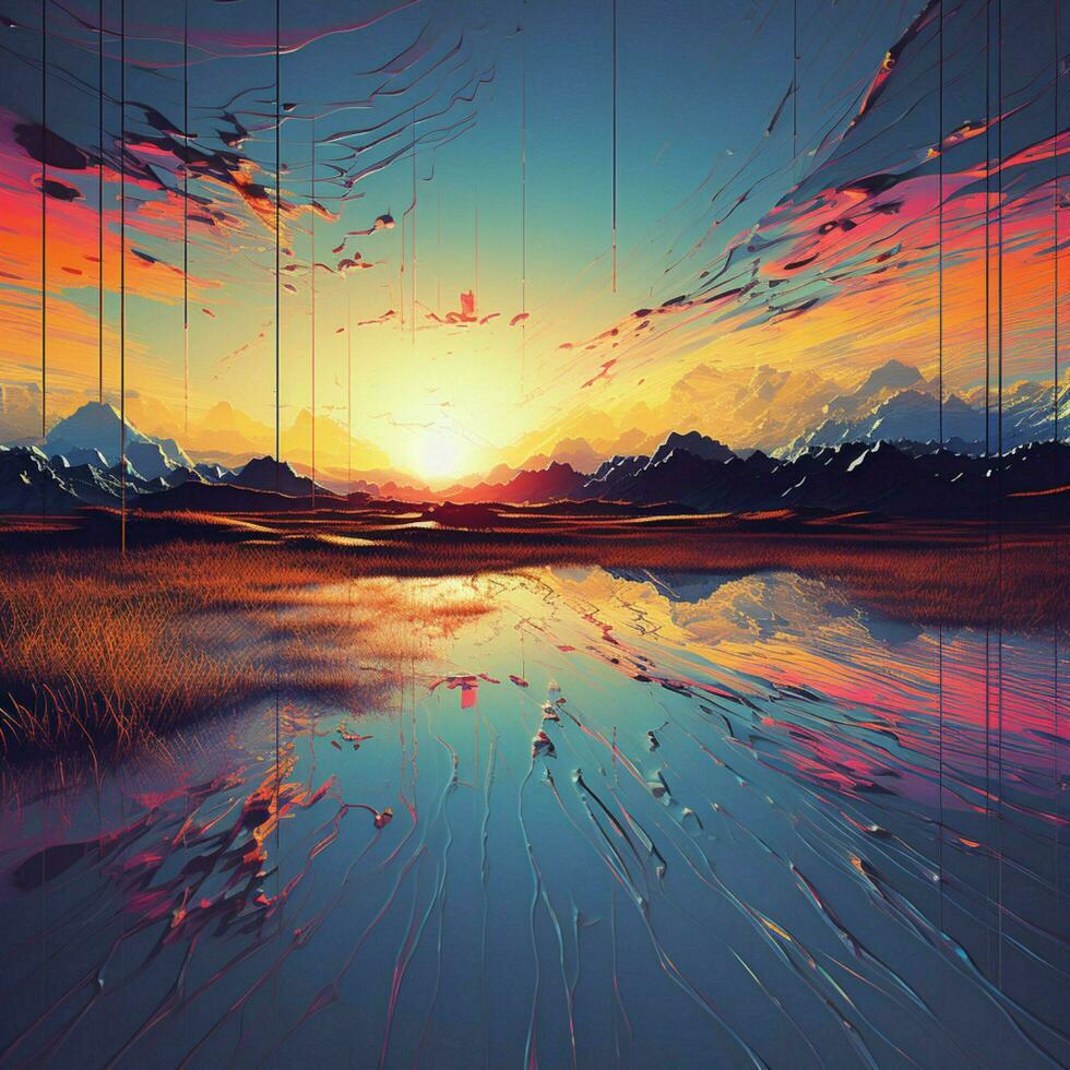 glitch high quality 4k hdr photo