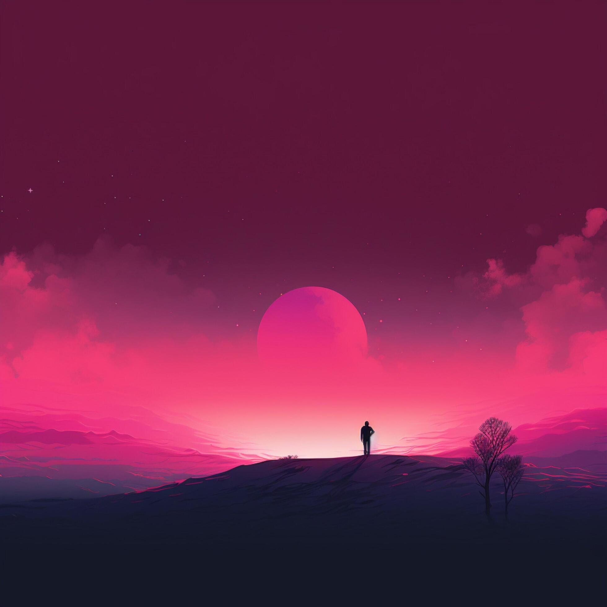megenta Minimalist wallpaper high quality 4k hdr 30697627 Stock Photo