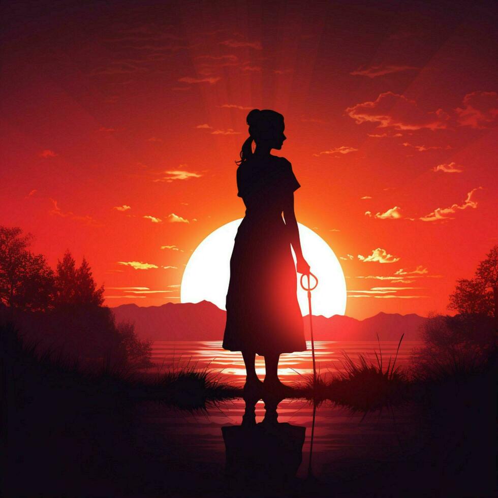 nurse silhouette high quality 4k hdr photo