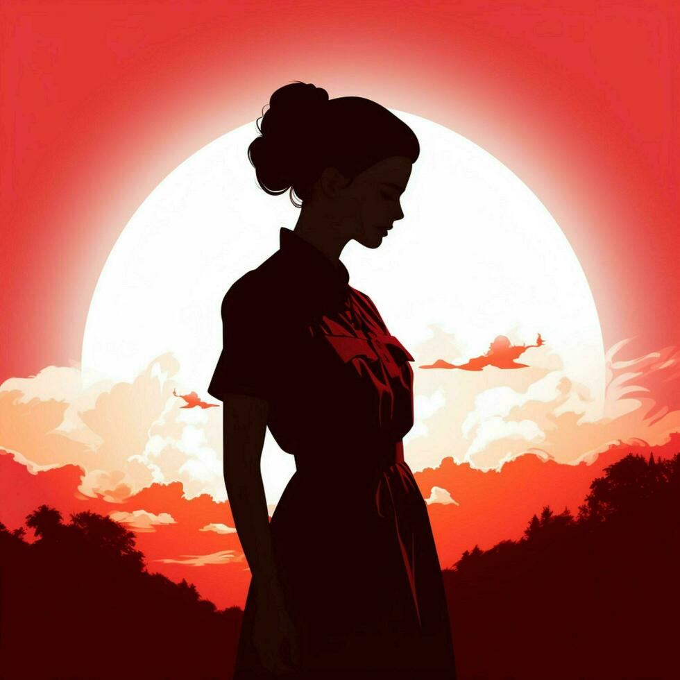 nurse silhouette high quality 4k hdr photo