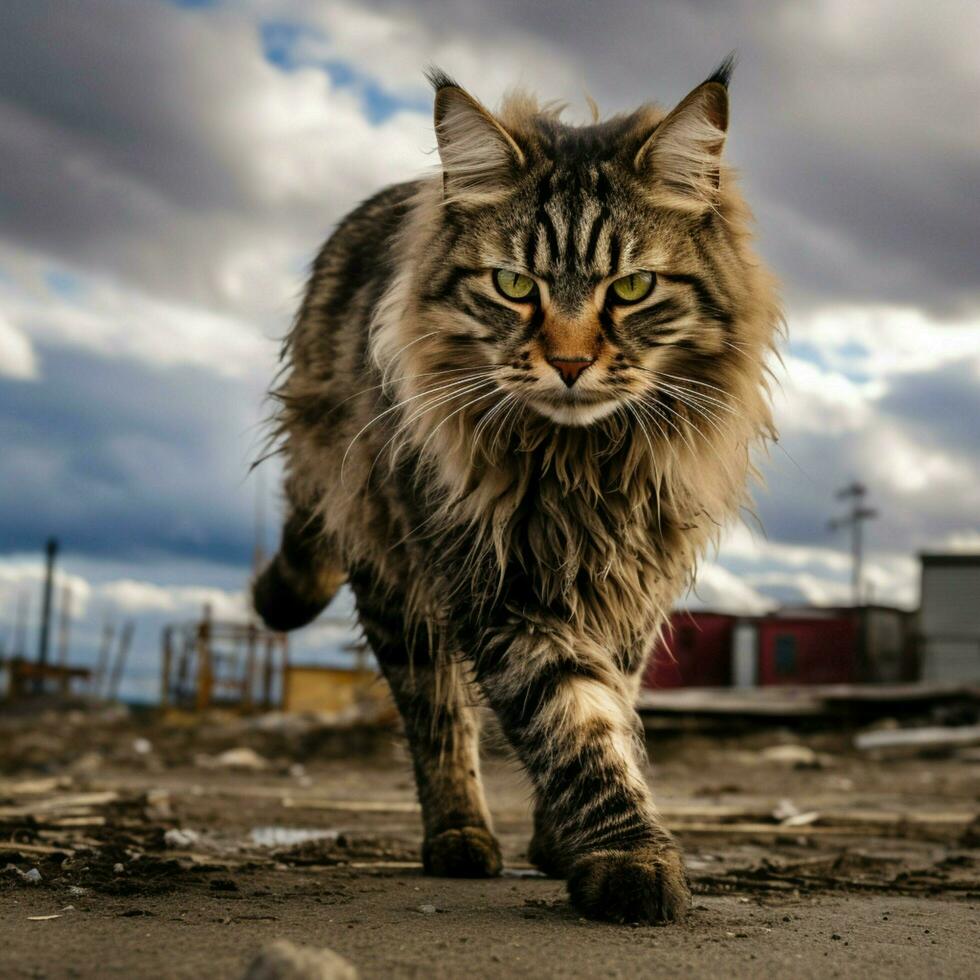 photo of Cat full shot high quality hdr 16k ultra hd wild