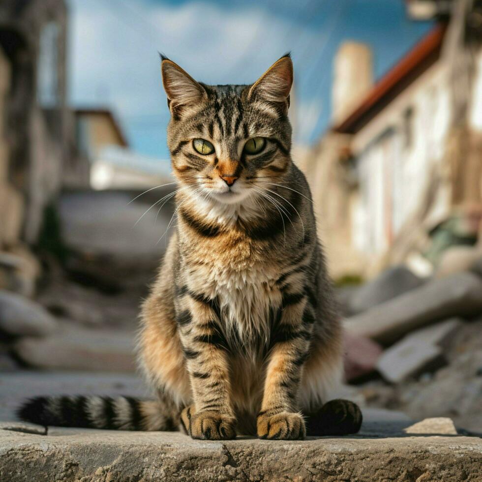 photo of Cat full shot high quality hdr 16k ultra hd wild