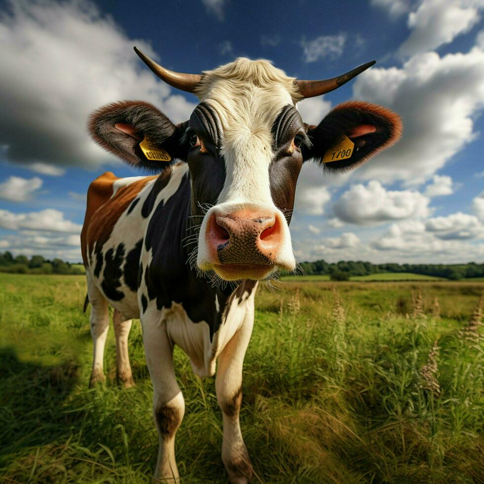 photo of Cow full shot high quality hdr 16k ultra hd