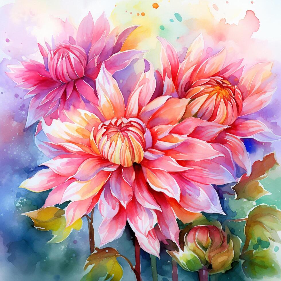 watercolor flowers high quality 4k hdr 30698736 Stock Photo at Vecteezy