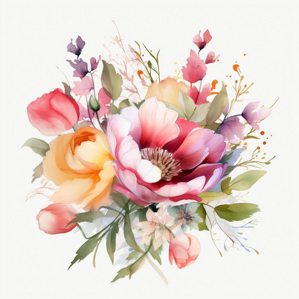 watercolor flowers high quality 4k hdr 30698738 Stock Photo at Vecteezy