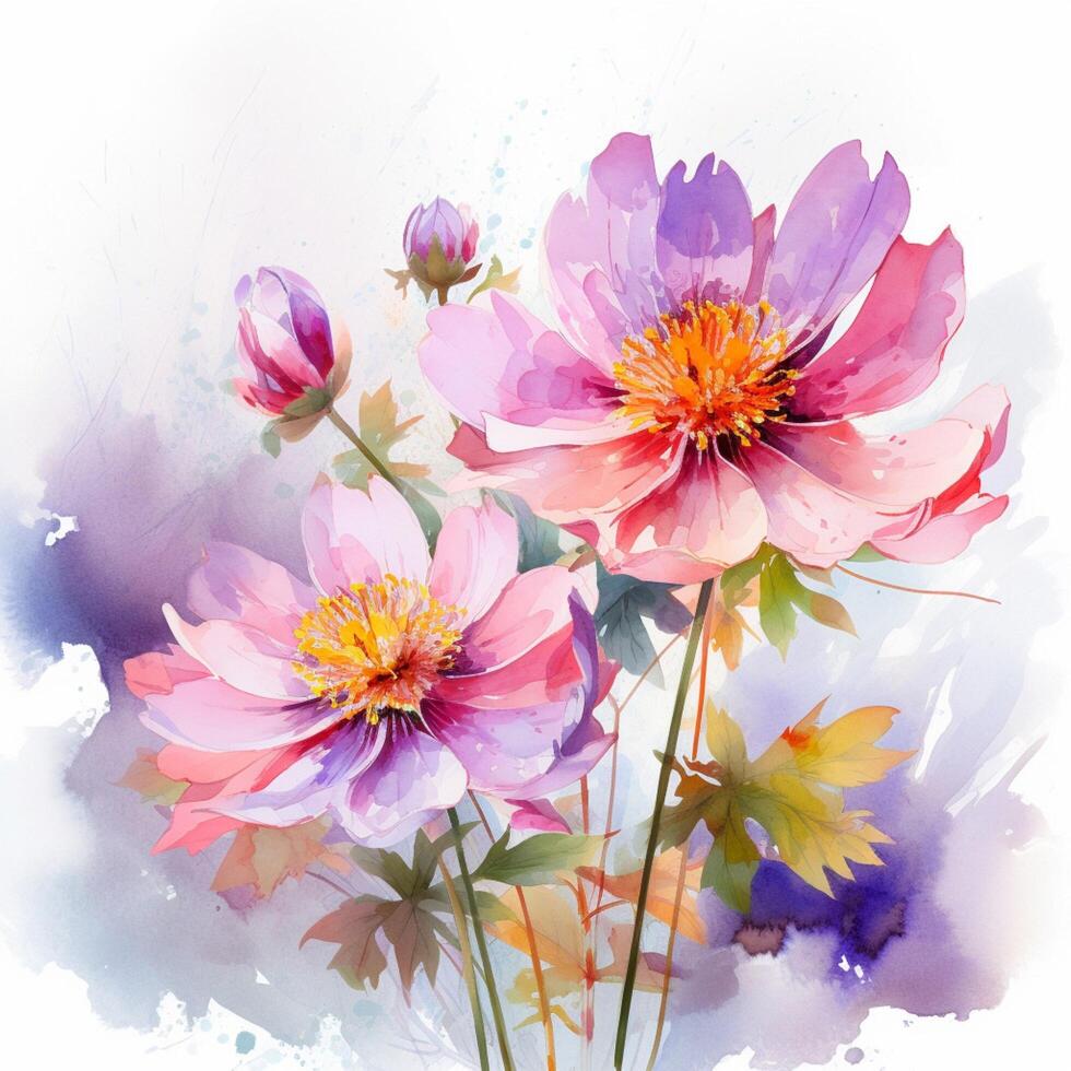 watercolor flowers high quality 4k hdr 30698757 Stock Photo at Vecteezy