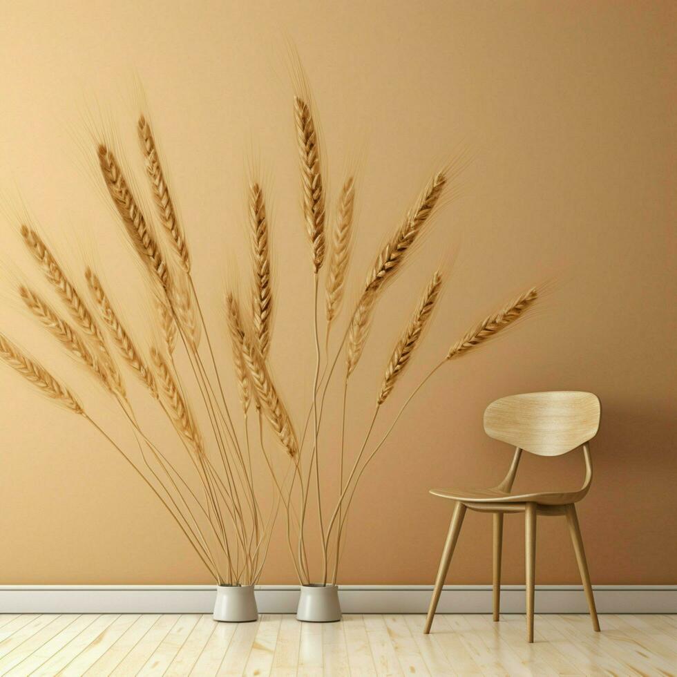 wheat color Minimalist wallpaper high quality 4k hdr photo