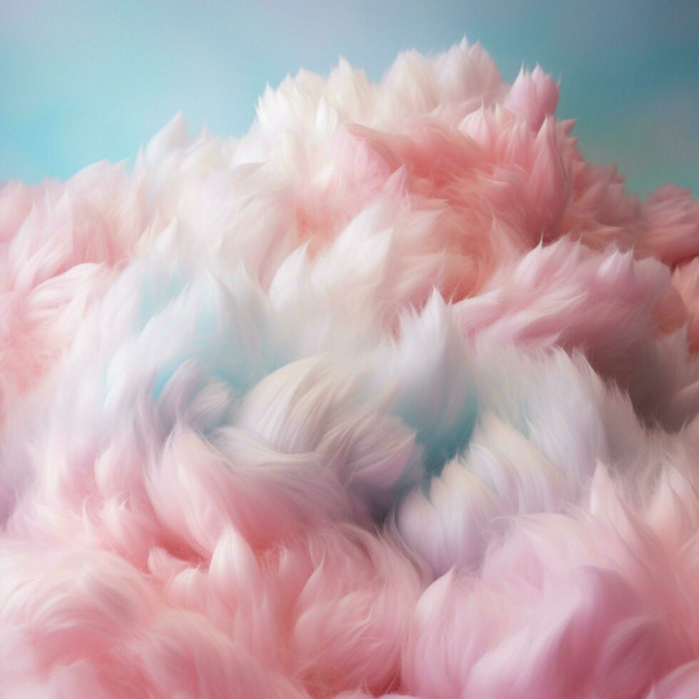 A cotton candy colourfull background with fluffy clouds photo