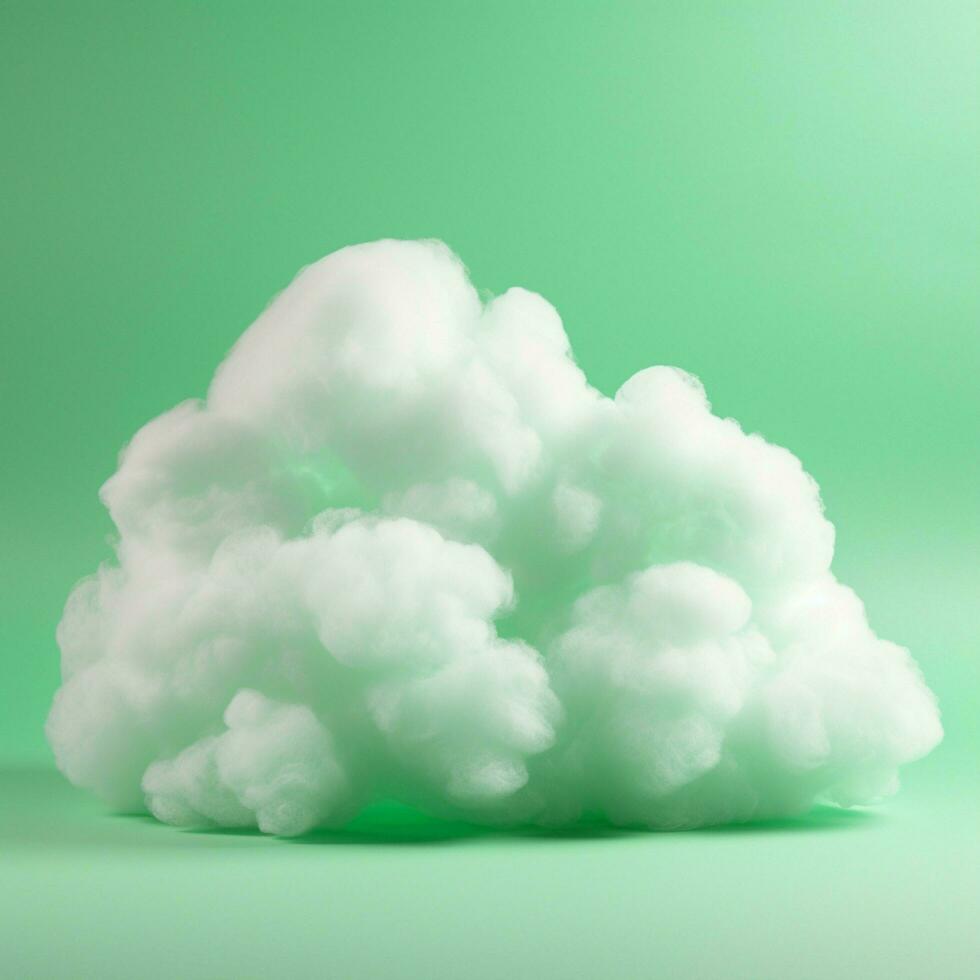 A cotton candy green background with fluffy clouds photo