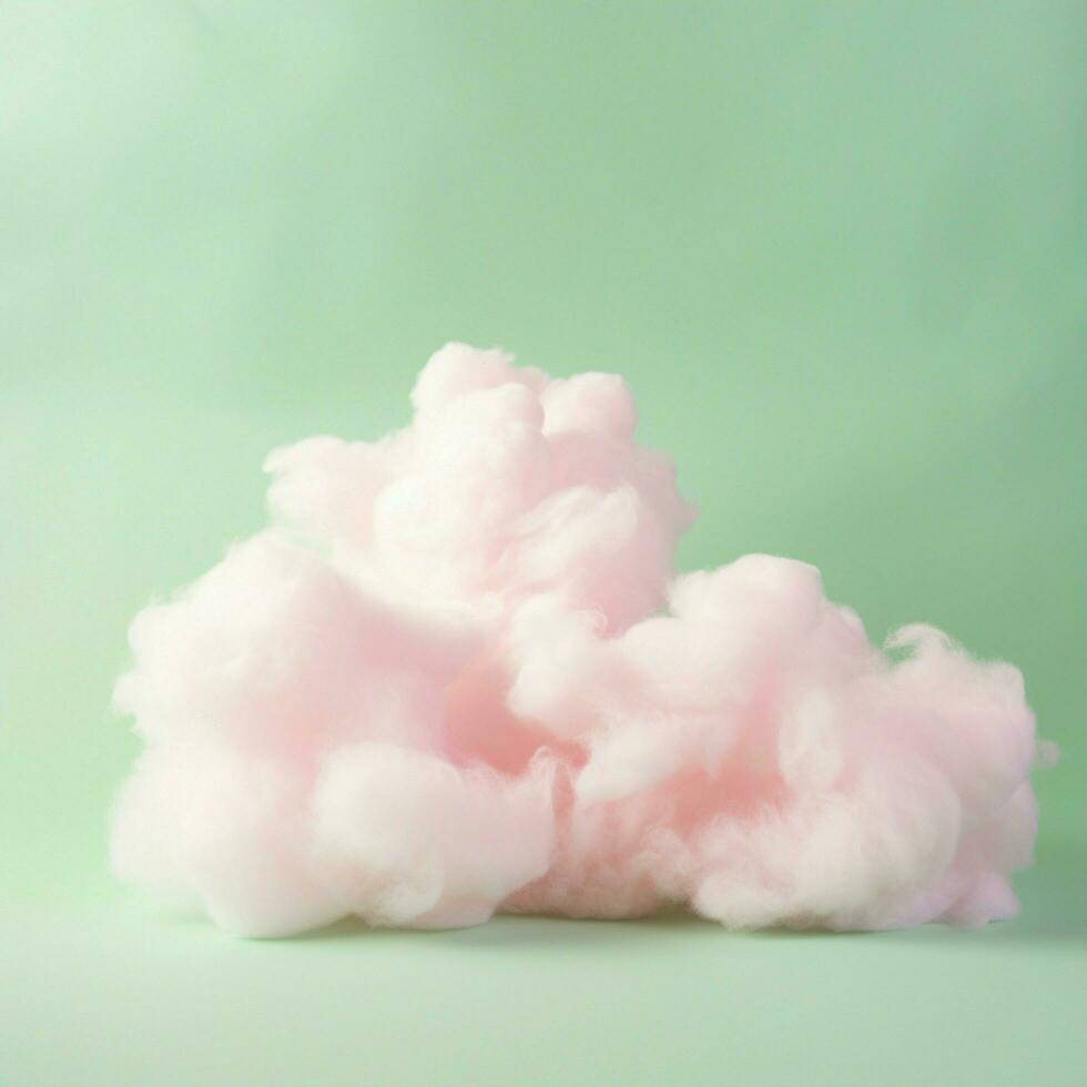 A cotton candy green background with fluffy clouds photo