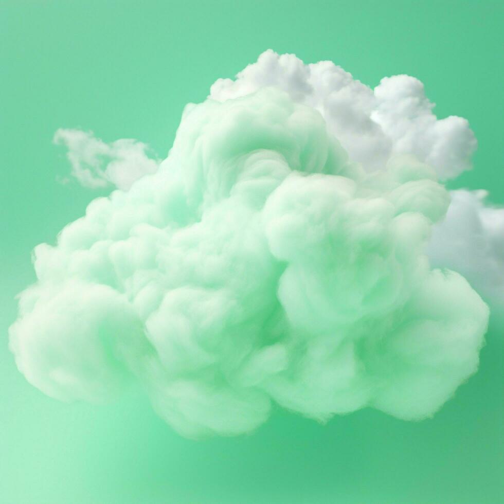 A cotton candy green background with fluffy clouds 30699135 Stock Photo