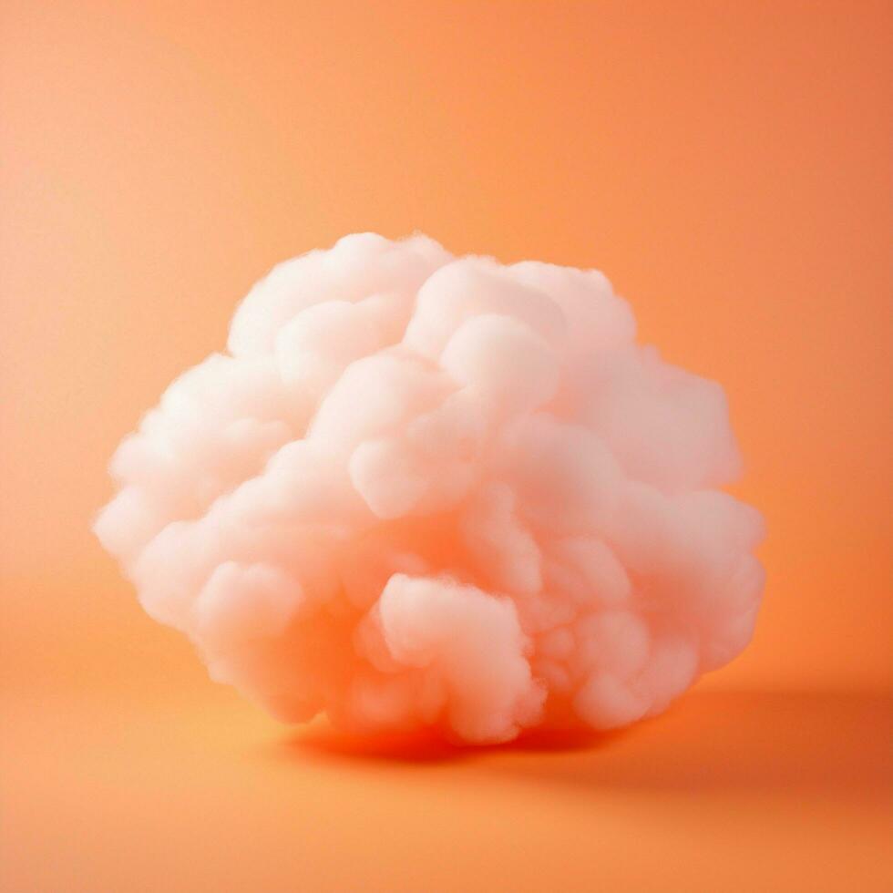 A cotton candy orange background with fluffy clouds photo