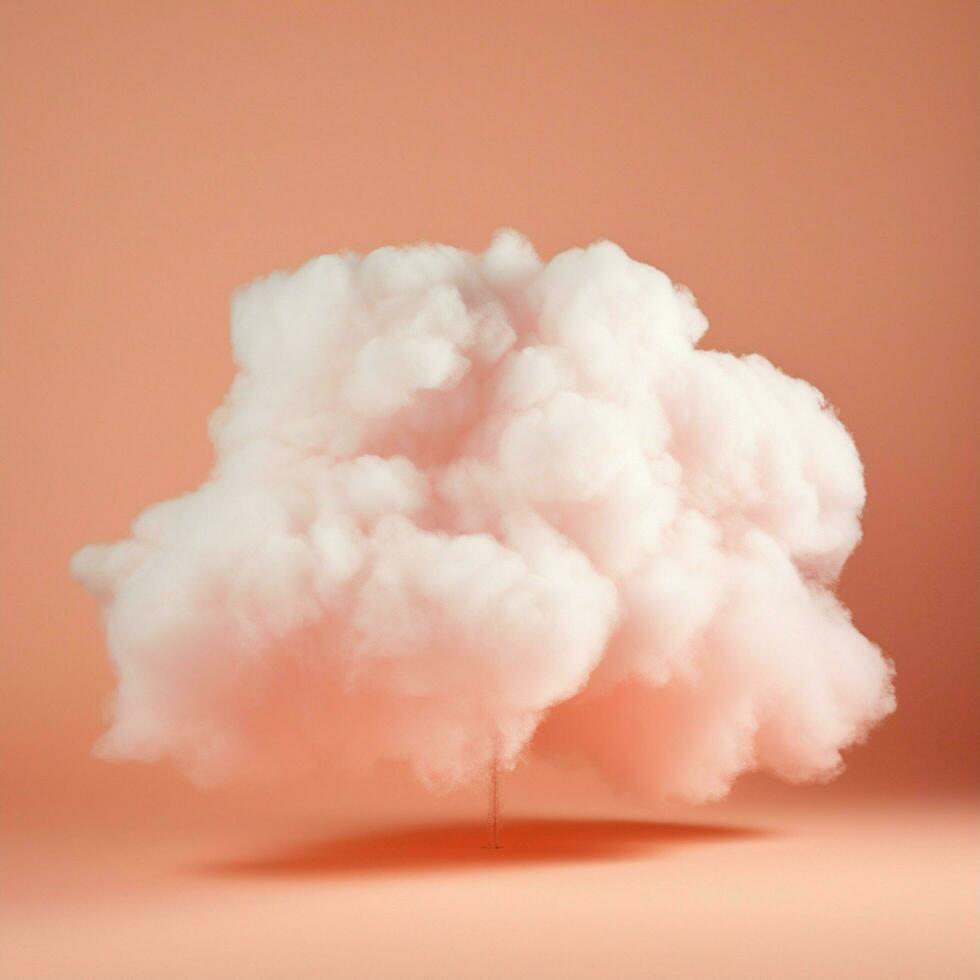 A cotton candy orange background with fluffy clouds photo