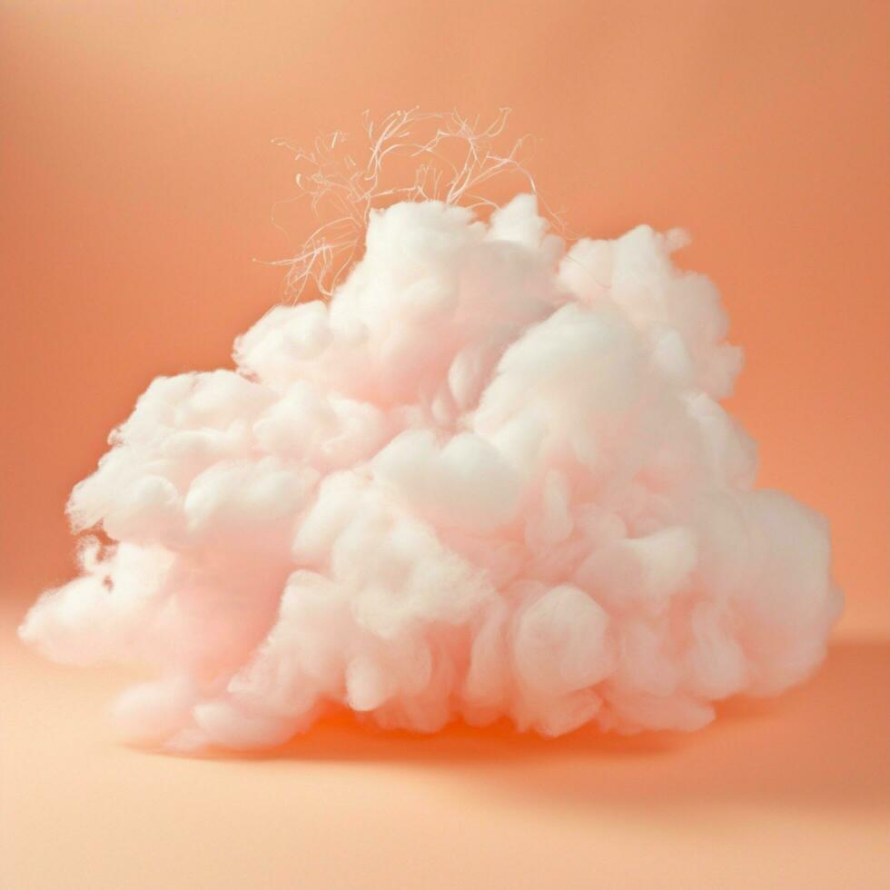 A cotton candy orange background with fluffy clouds photo