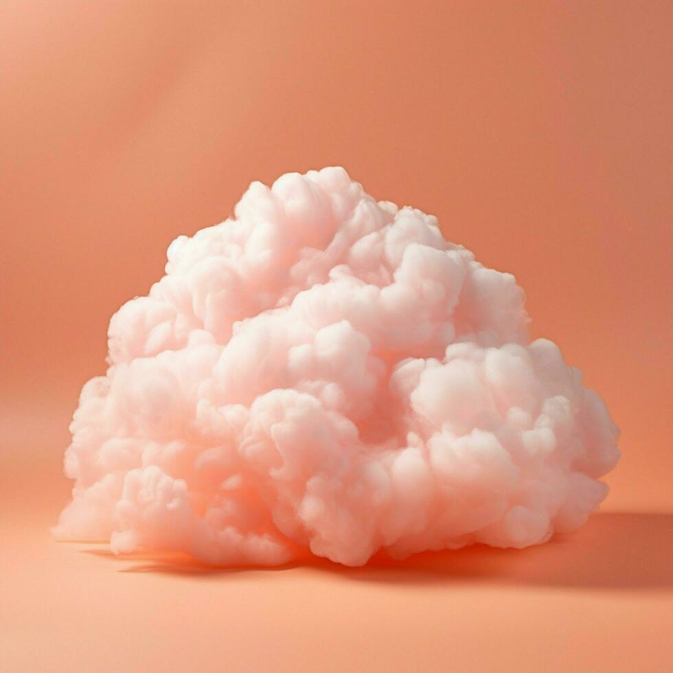 A cotton candy orange background with fluffy clouds photo