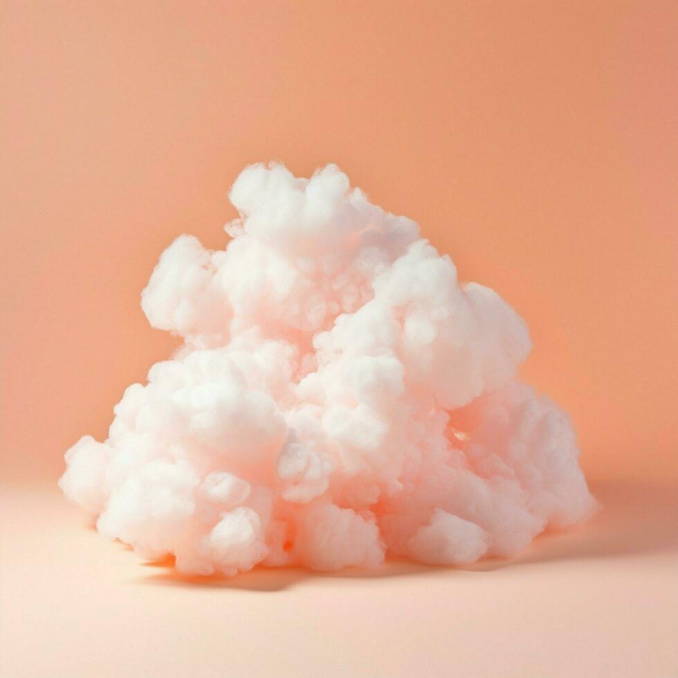 A cotton candy orange background with fluffy clouds photo