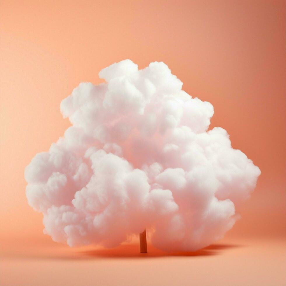 A cotton candy orange background with fluffy clouds photo