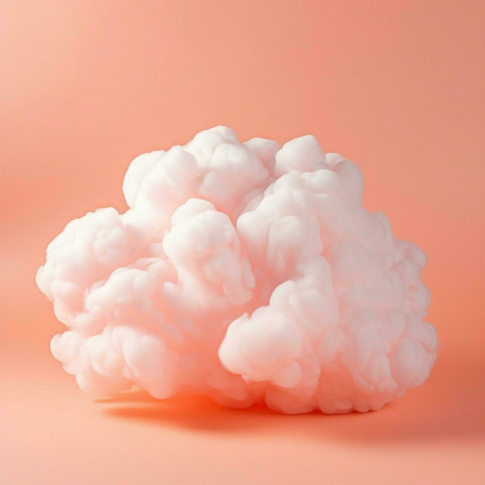 A cotton candy orange background with fluffy clouds photo