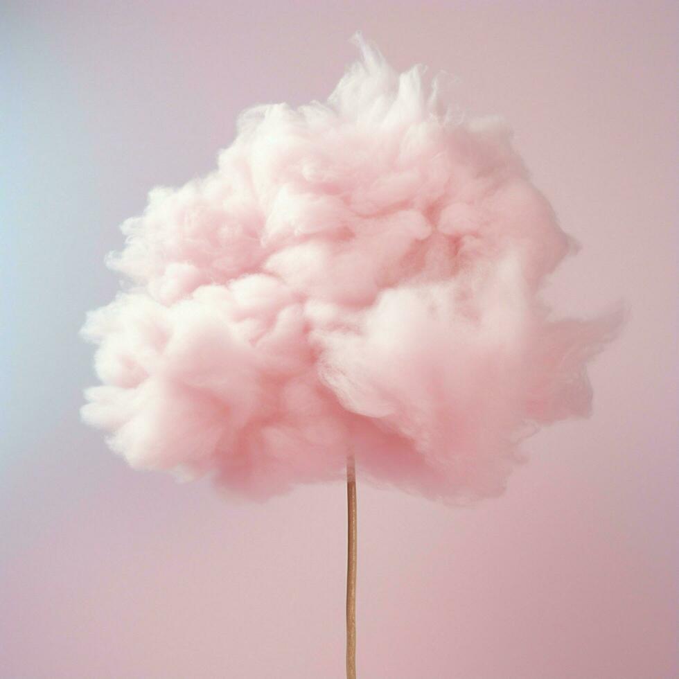 A cotton candy pink background with fluffy clouds photo