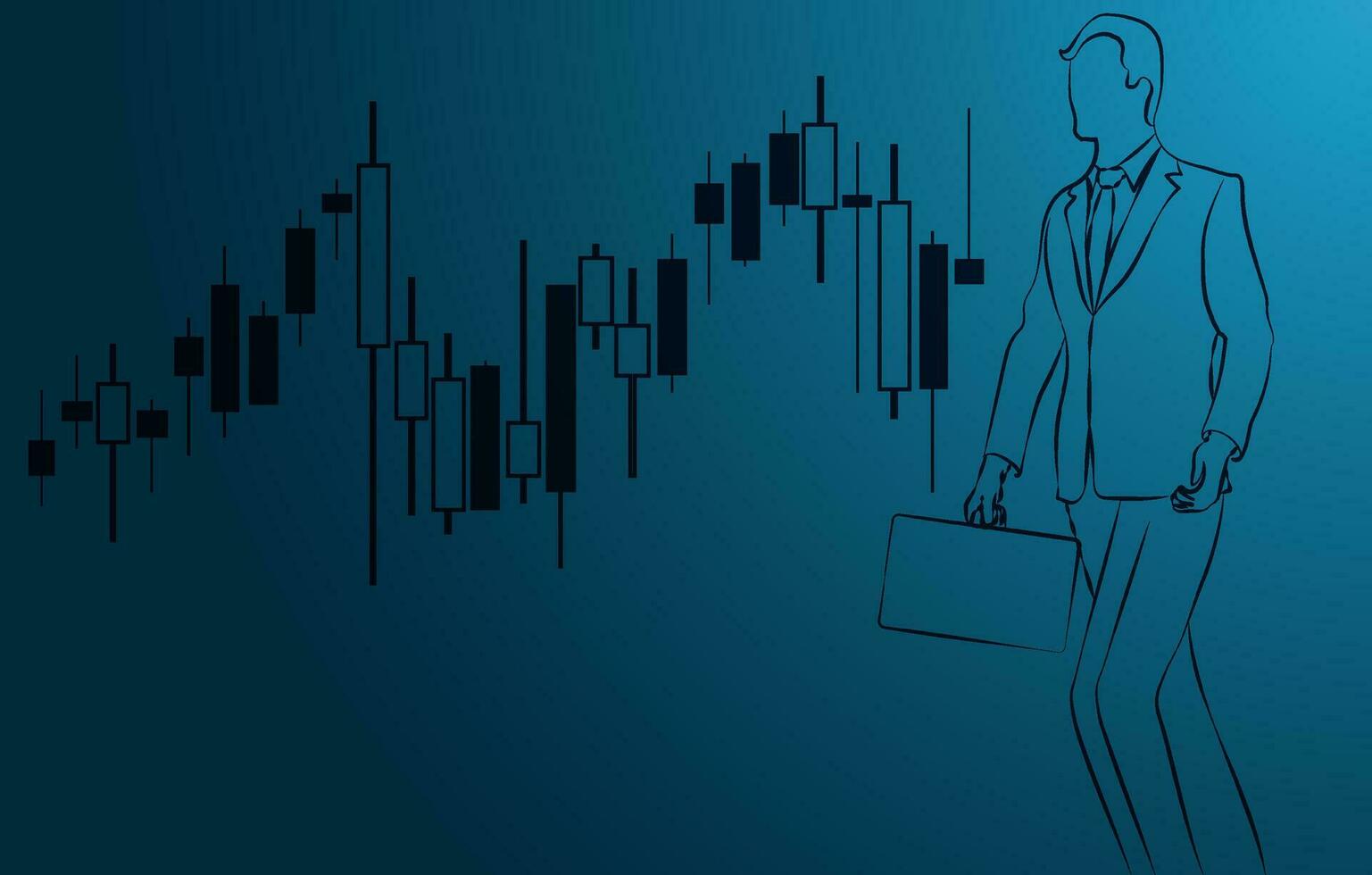 Trading background, wallpaper. Financial candlestick chart, support and resistance level chart. Charts for Forex trading vector