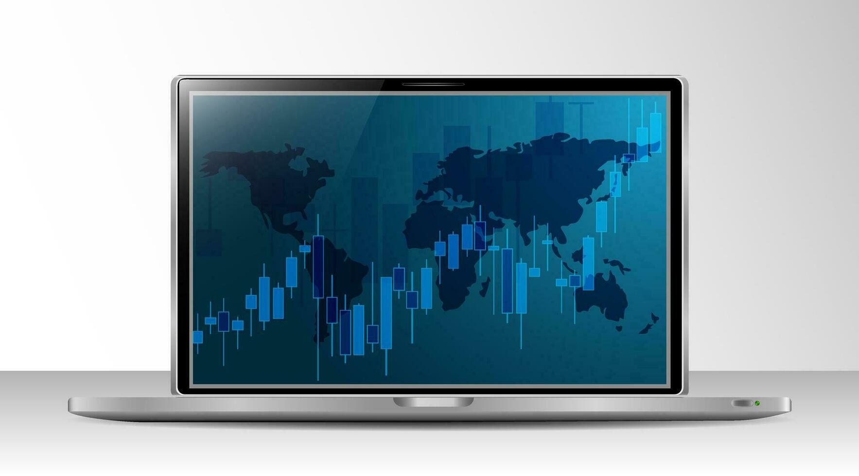 Financial candlestick chart, support and resistance level chart. Charts for trading on Forex, on a computer, application for trading on the stock exchange vector