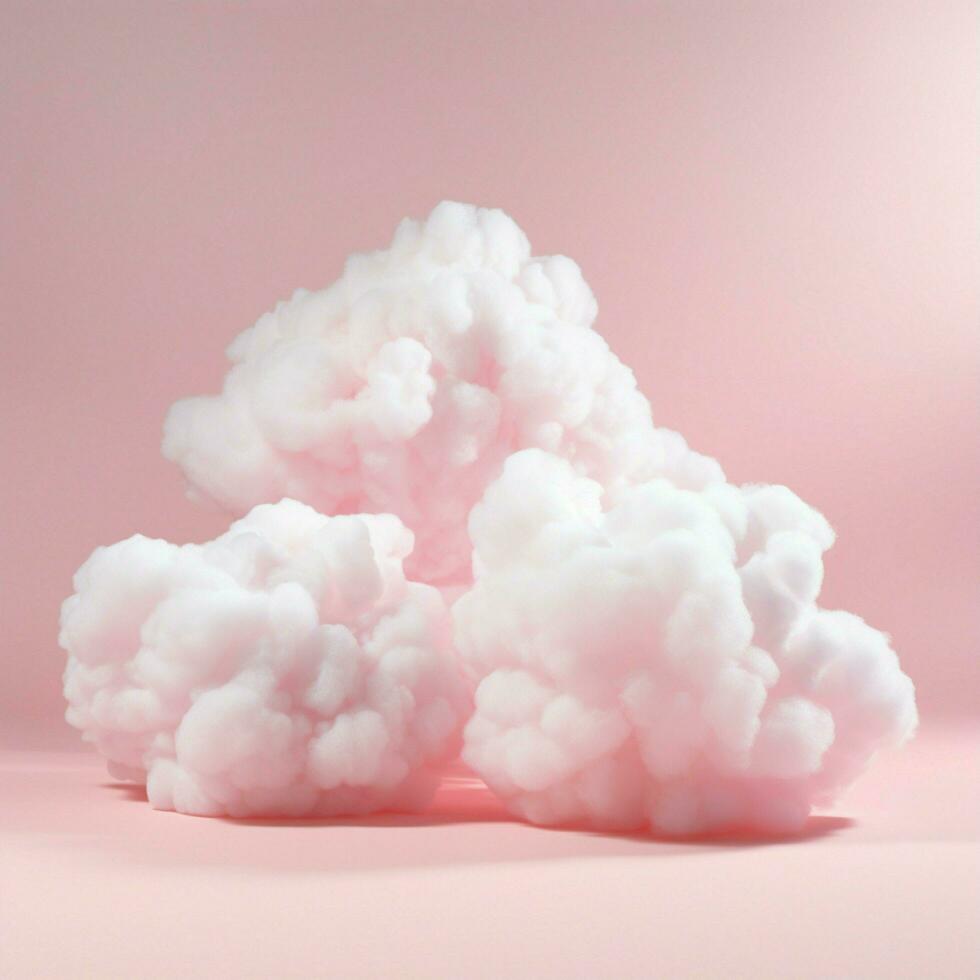 A cotton candy pink background with fluffy clouds photo