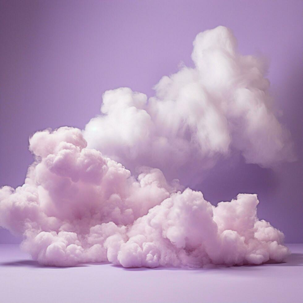 A cotton candy purple background with fluffy clouds photo