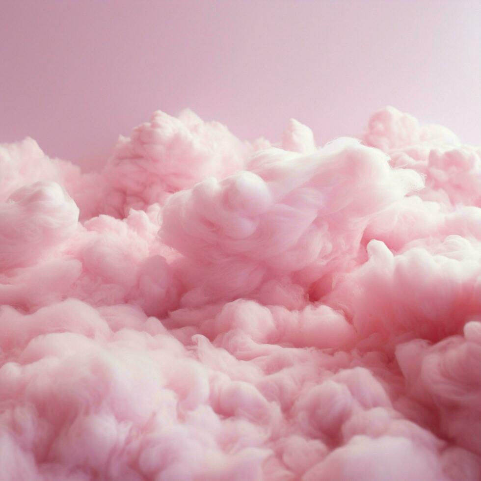 A cotton candy red background with fluffy clouds photo