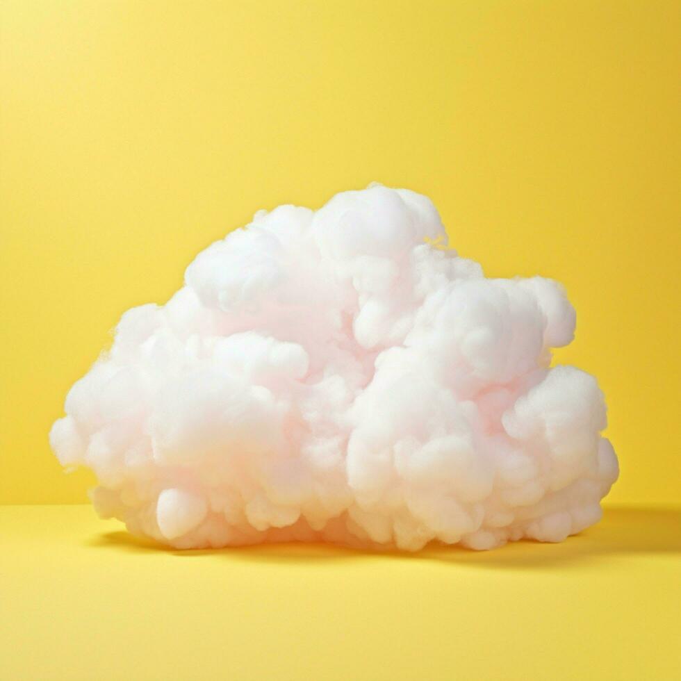 A cotton candy yellow background with fluffy clouds photo