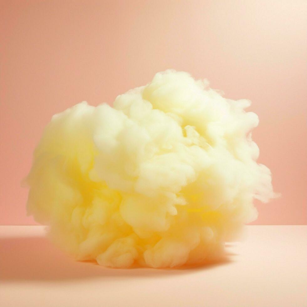 A cotton candy yellow background with fluffy clouds photo