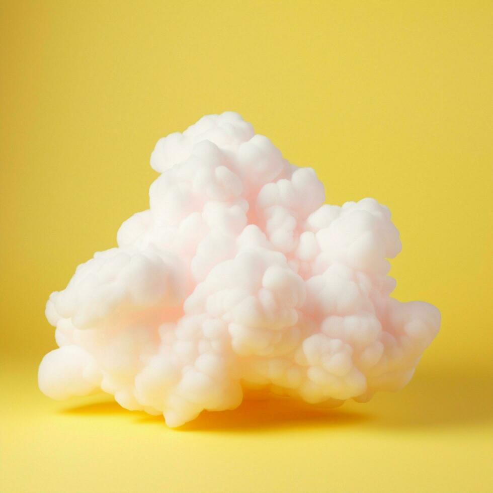 A cotton candy yellow background with fluffy clouds photo