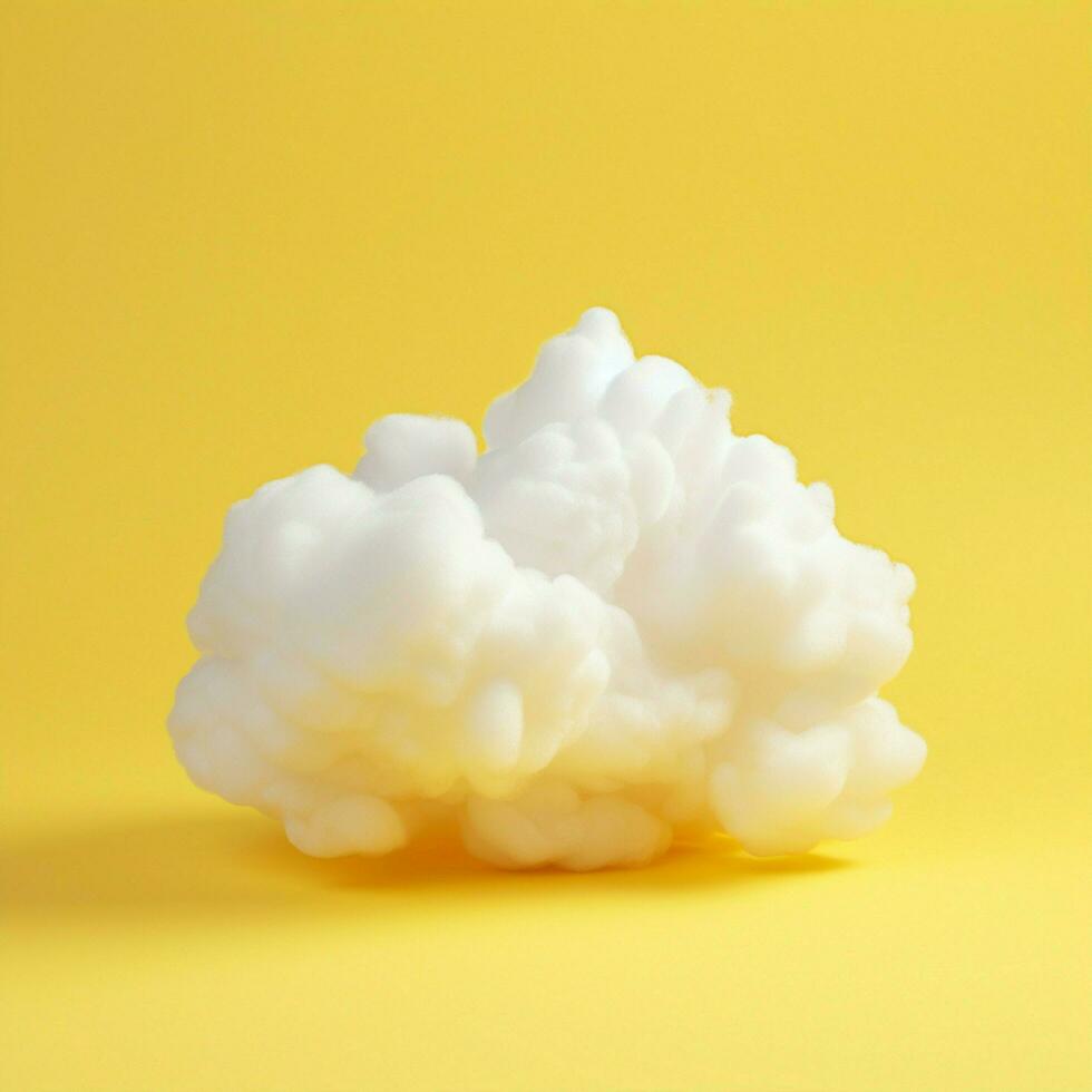 A cotton candy yellow background with fluffy clouds photo