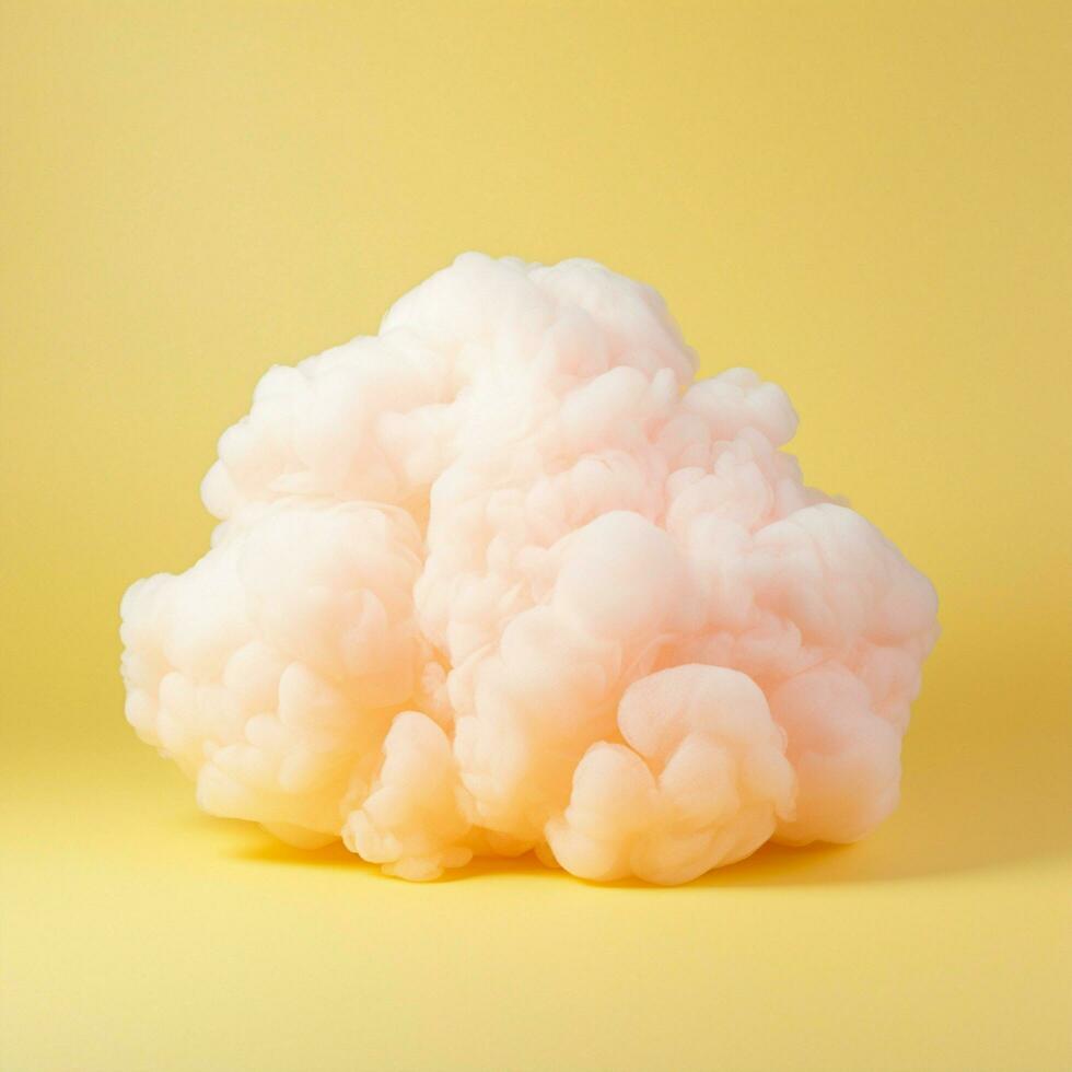 A cotton candy yellow background with fluffy clouds photo