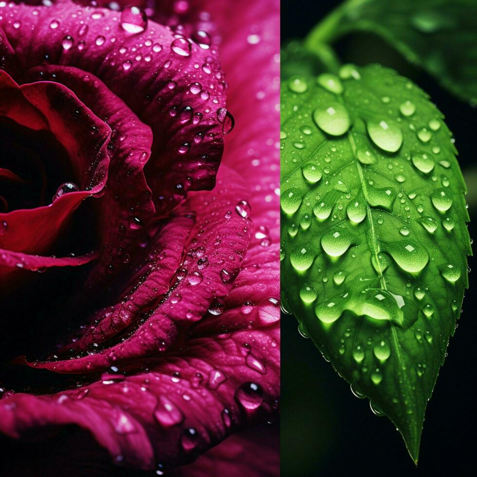 Bright green and dark magenta high quality ultra hd 8k hdr photo