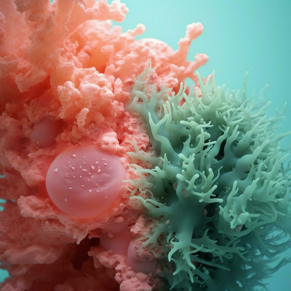 Coral pink vs sea foam green high quality photo