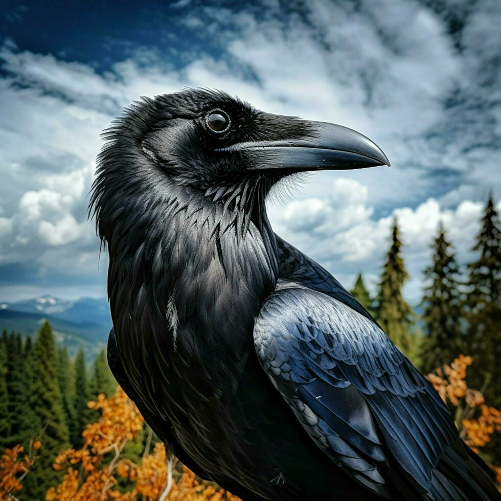 Crow wild life photography hdr 4k photo