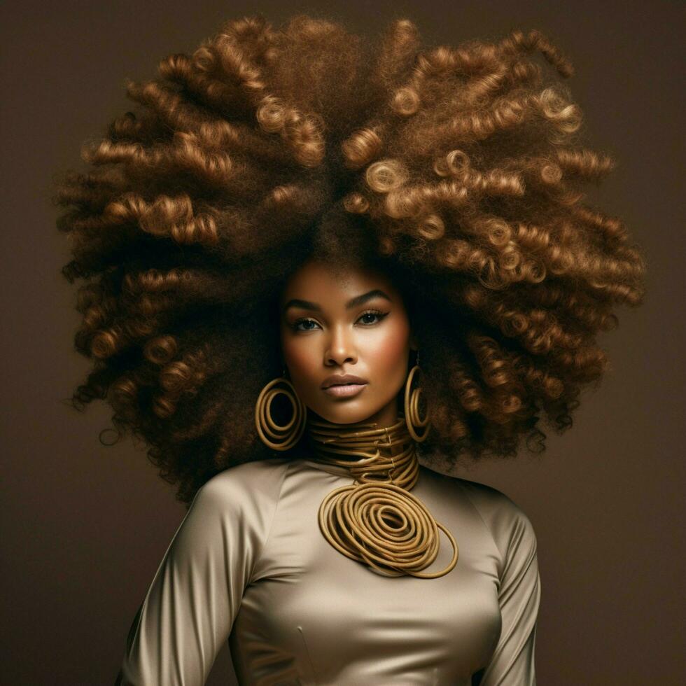 Curly Afro with bold and voluminous coils photo