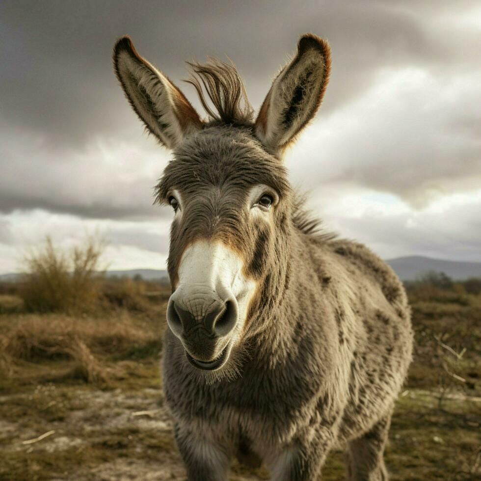 Donkey full shot high quality hdr 16k ultra hd wild life photo