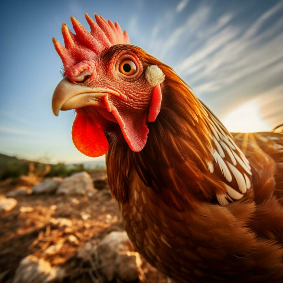 gallina salvaje vida fotografía hdr 4k foto