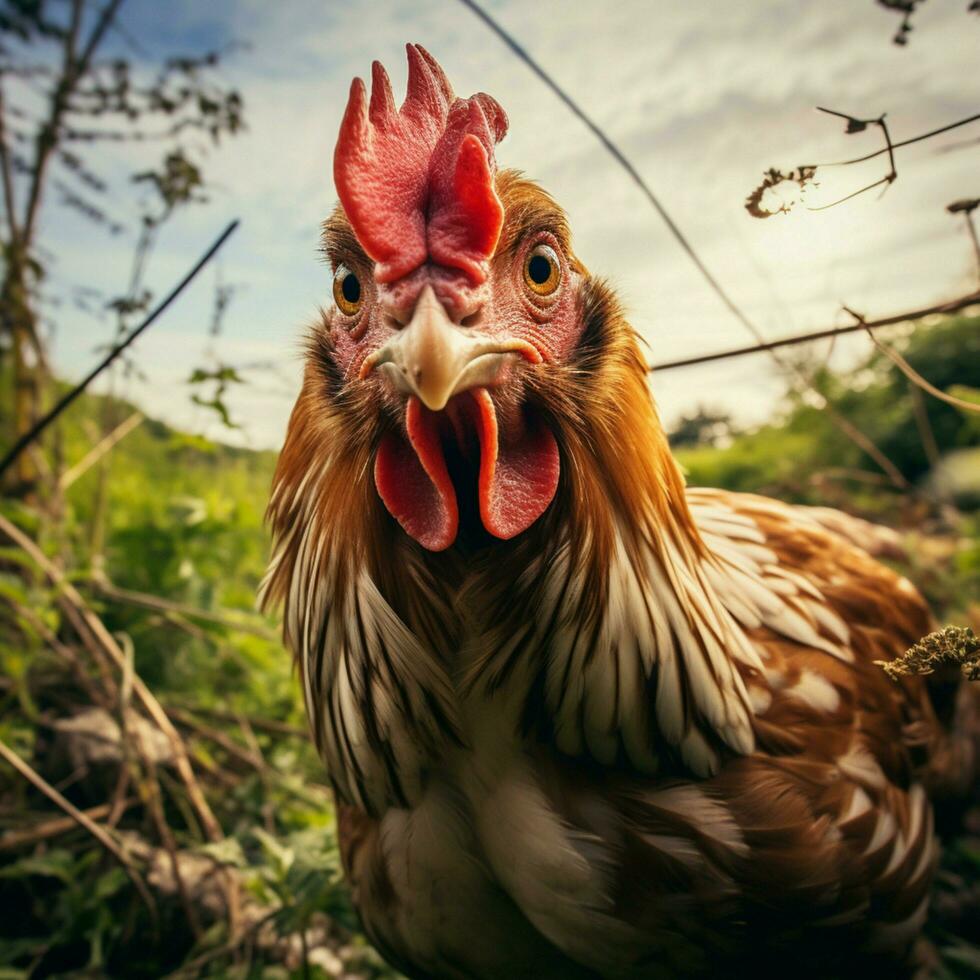 Hen wild life photography hdr 4k photo