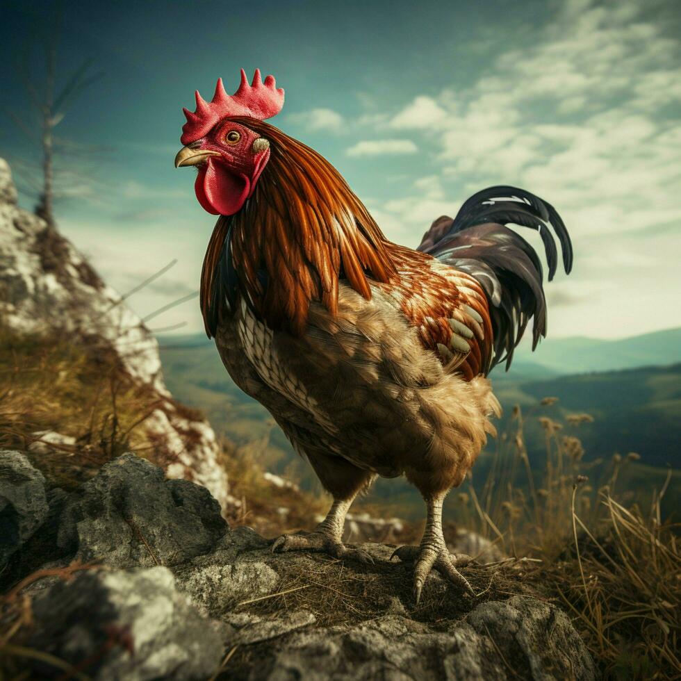 Hen wild life photography hdr 4k photo