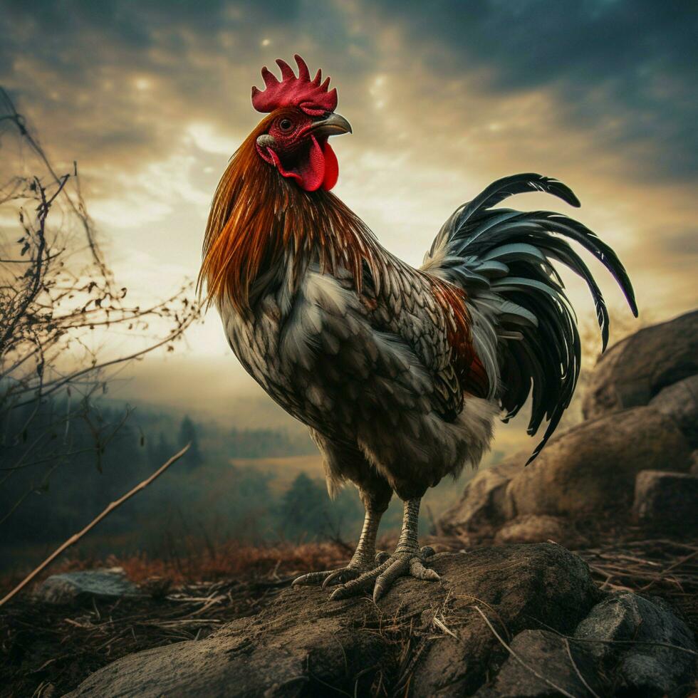 Hen wild life photography hdr 4k photo