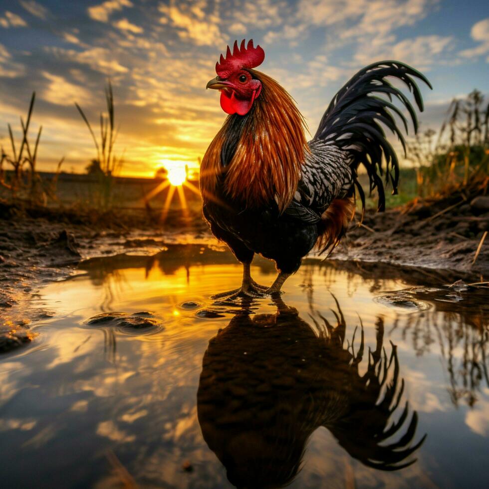 gallina salvaje vida fotografía hdr 4k foto