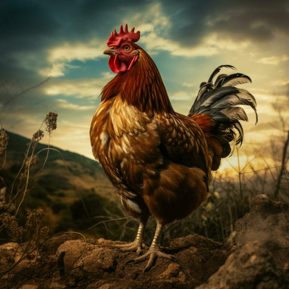 Hen wild life photography hdr 4k photo