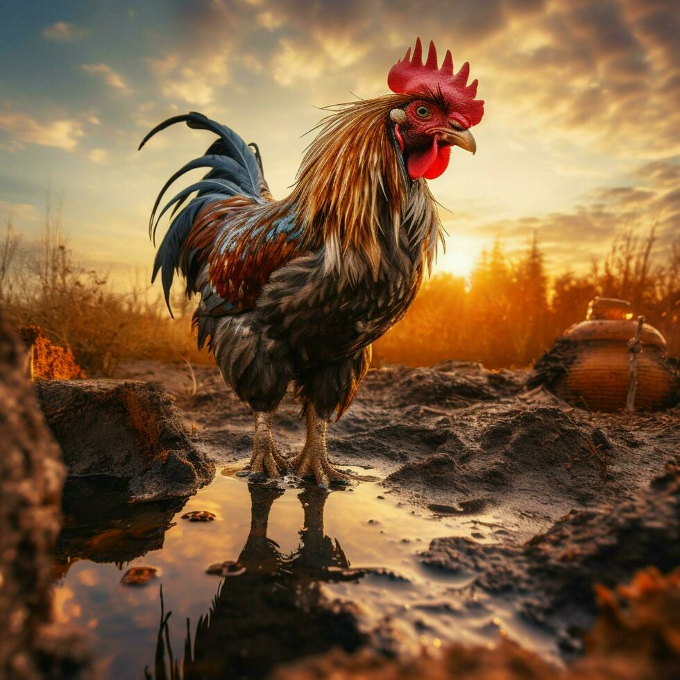 Hen wild life photography hdr 4k photo