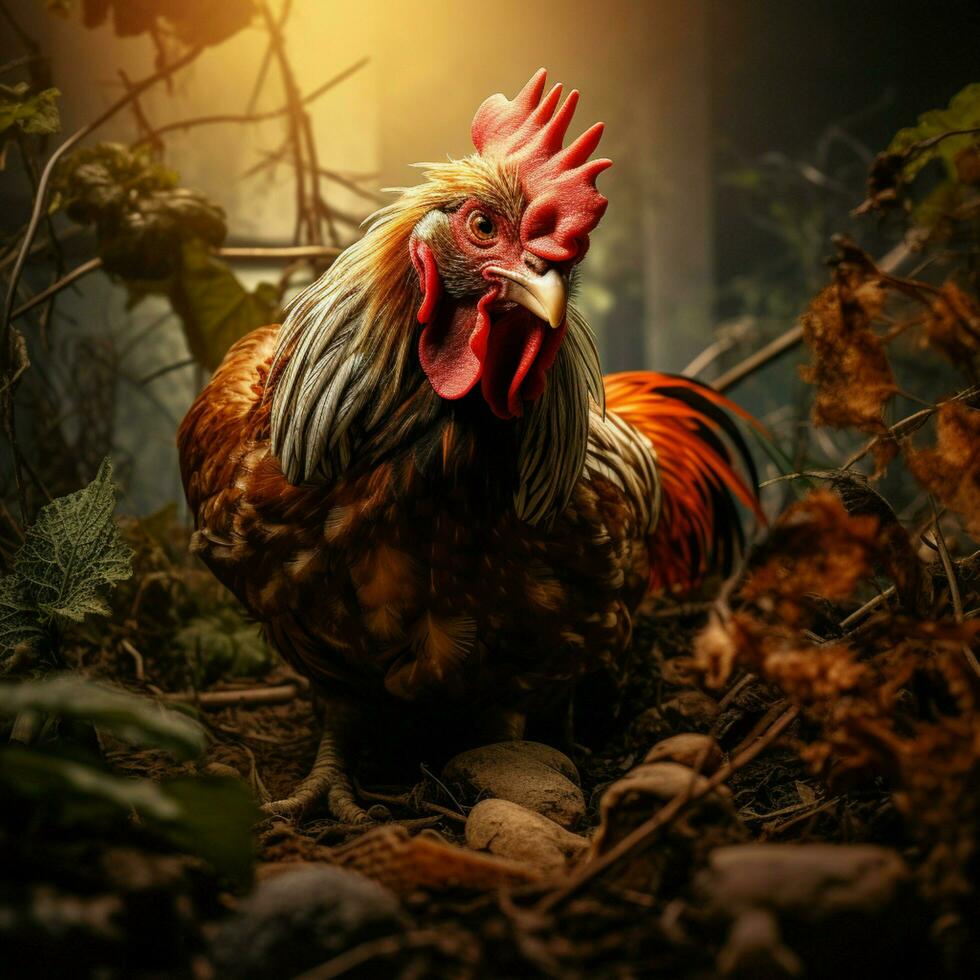 gallina salvaje vida fotografía hdr 4k foto