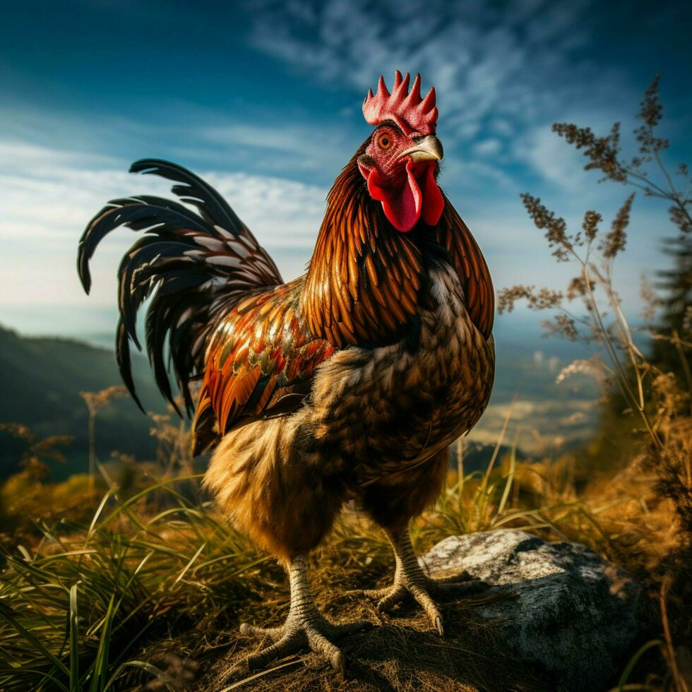 Hen wild life photography hdr 4k photo