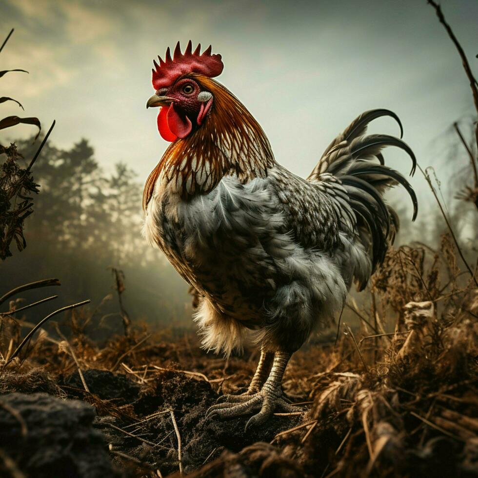 gallina salvaje vida fotografía hdr 4k foto