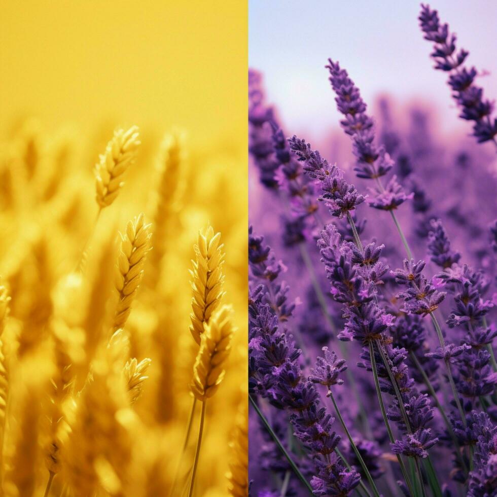 lavender vs mustard yellow high quality photo